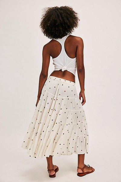 In Full Swing Embroidered Midi Skirt