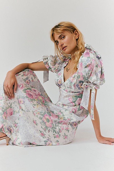 Selkie The Poet Printed Slip Dress