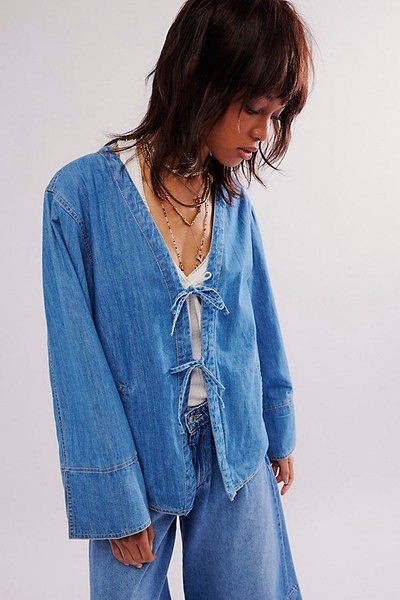 Tie-Front Denim Jacket