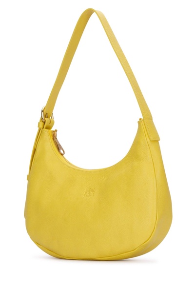 Yellow leather shoulder bag