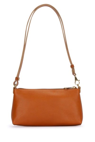 Caramel leather Lucia shoulder bag