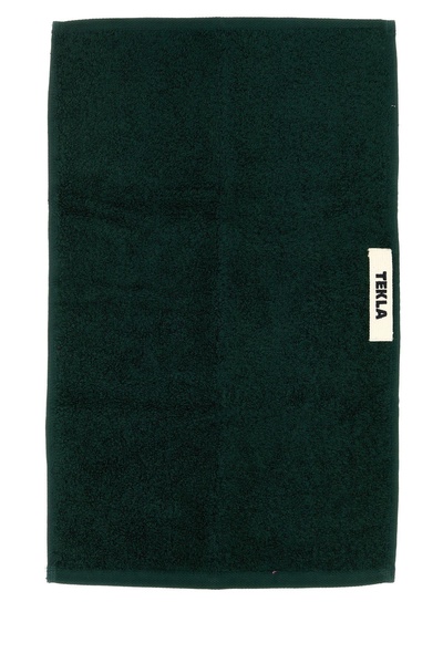 Bottle green terry guest towel