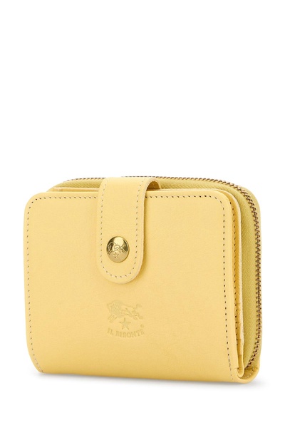 Pastel yellow leather wallet