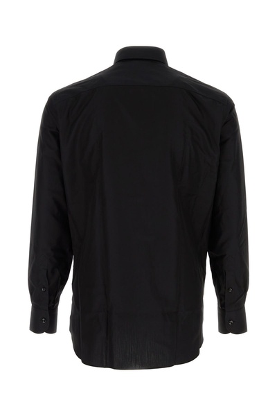 Black poplin shirt