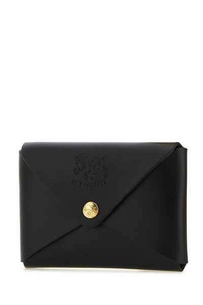 Black leather card holder