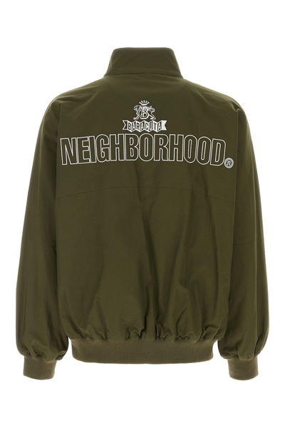 Army green polyester blend jacket