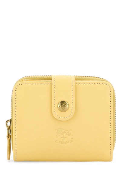 Pastel yellow leather wallet