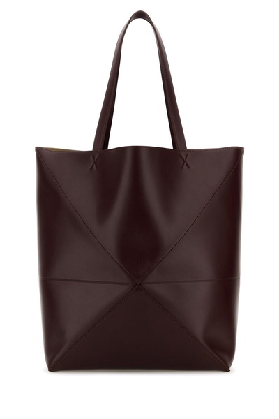 Loewe Man Plum Leather Large Puzzle Fold Shopping Bag