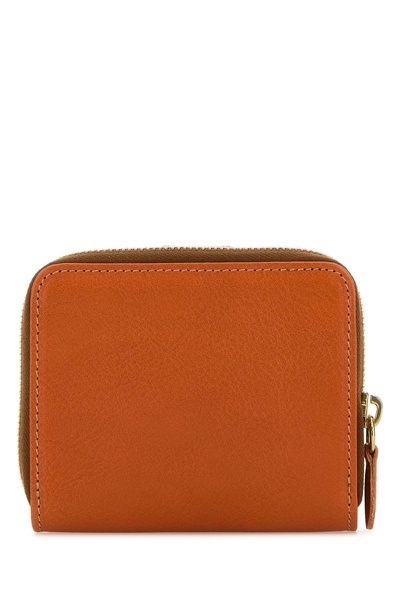 Orange leather wallet