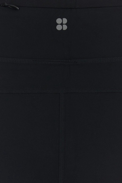 Black stretch nylon joggers