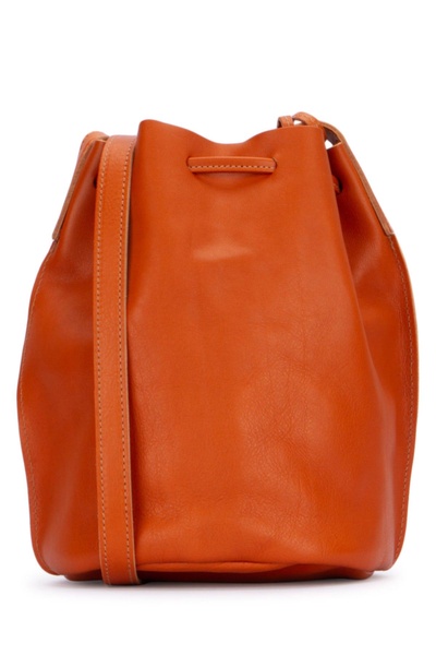 Orange leather Silvia bucket bag