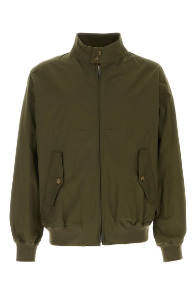 Army green polyester blend jacket