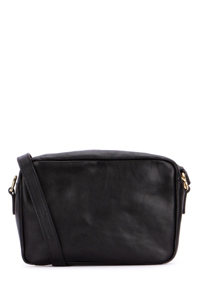 Black leather crossbody bag