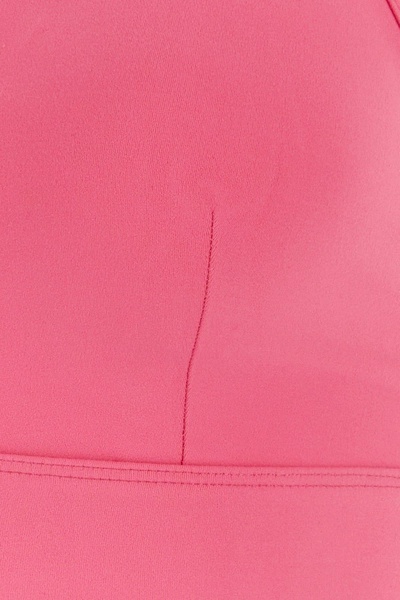 Fuchsia stretch nylon crop top