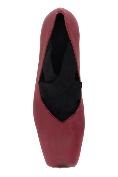 Burgundy leather ballerinas