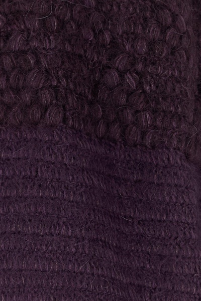 Purple mohair blend oversize cardigan