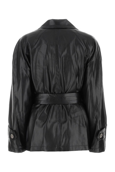 Black synthetic leather shirt