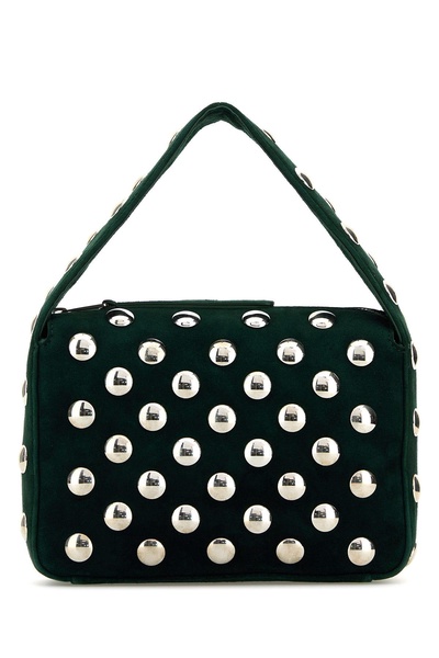 Bottle green suede small Elena handbag