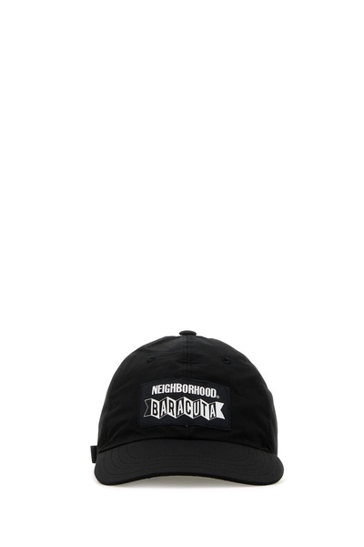 Black polyester blend baseball cap