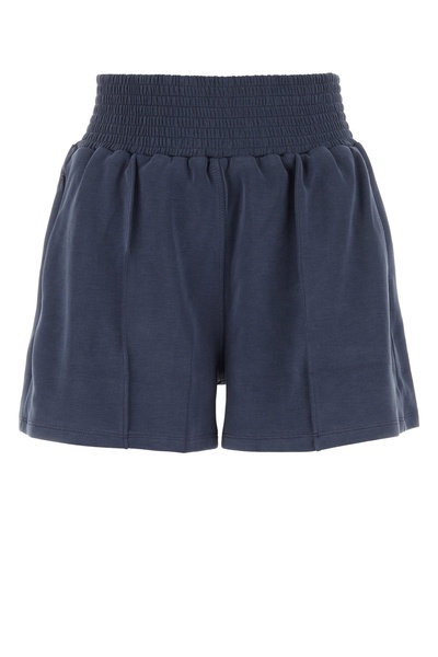 Air force blue stretch polyester blend shorts