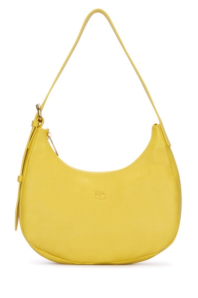 Yellow leather shoulder bag