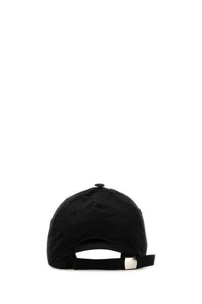 Black polyester blend baseball cap