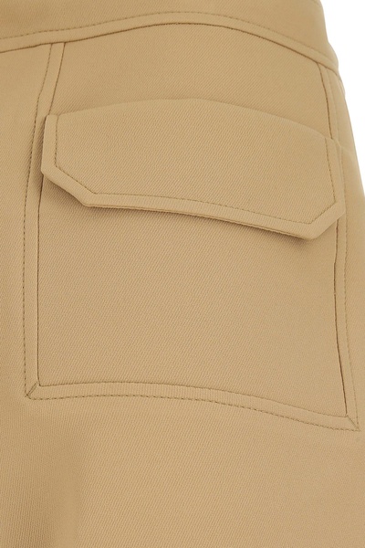 Camel polyester wide-leg pant