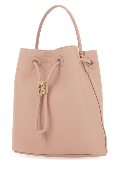 Burberry Woman Pink Leather Small Tb Bucket Bag