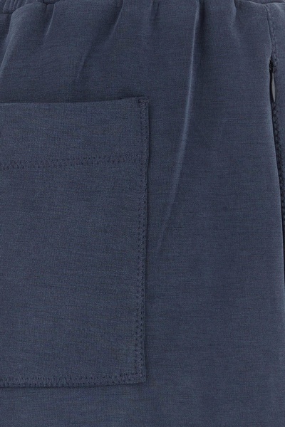 Air force blue stretch polyester blend joggers