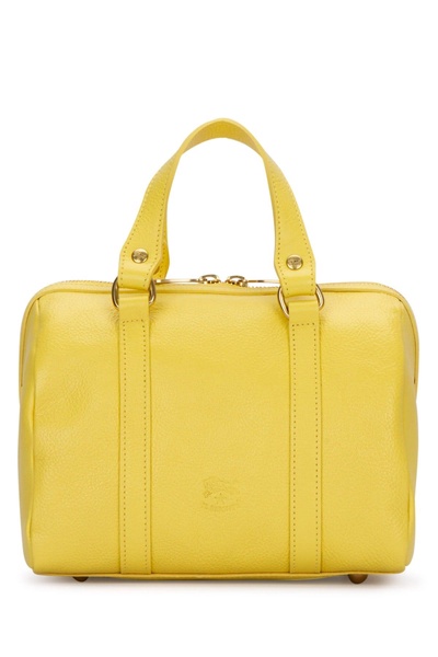 Yellow leather handbag