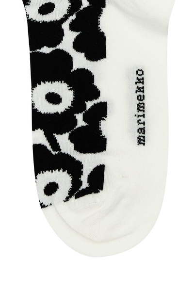 Embroidered stretch cotton blend socks