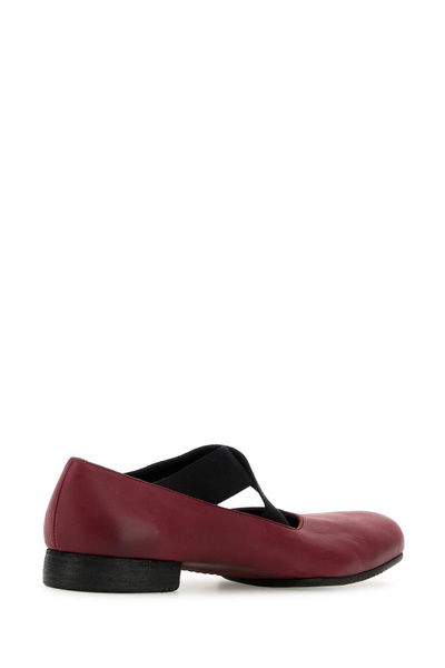 Burgundy leather ballerinas