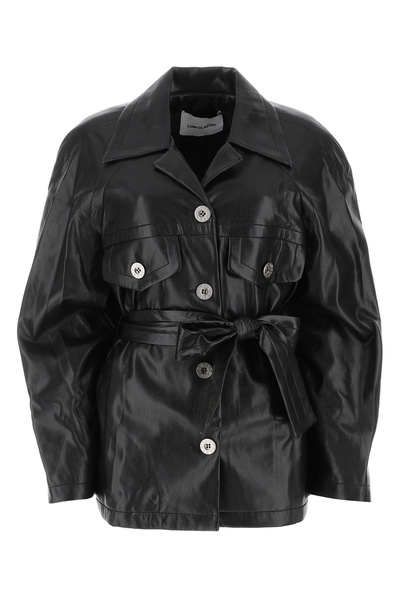 Black synthetic leather shirt