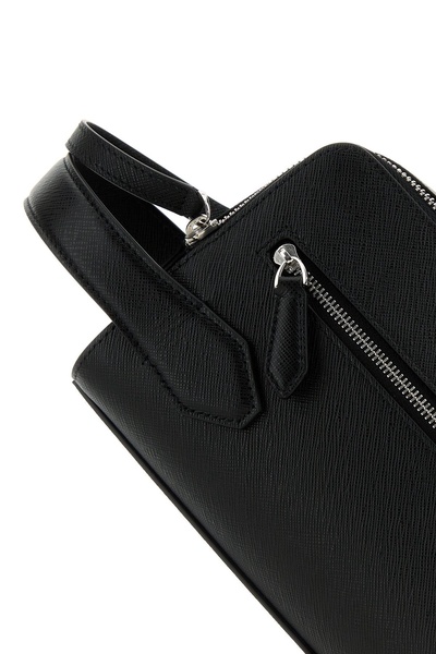 Black leather beauty case