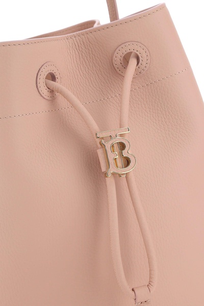 Burberry Woman Pink Leather Small Tb Bucket Bag