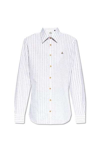 Orb Embroidered Striped Shirt