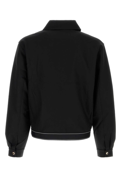 Black Stretch Polyester Blend Jacket