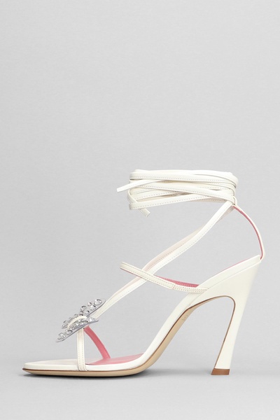 Butterfly 111 Sandals In White Leather