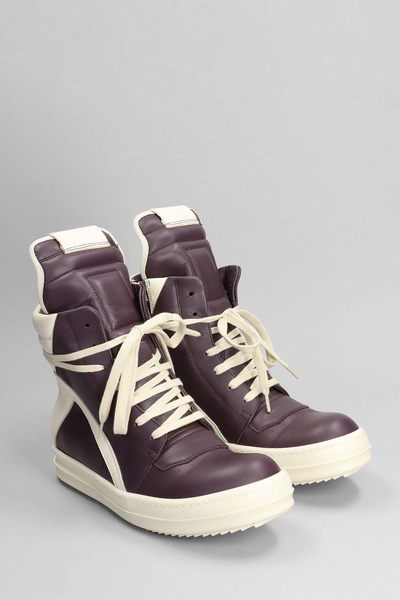 Geobasket Sneakers In Viola Leather