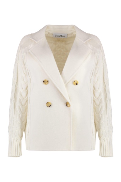 MAX MARA Elegant Double-Breasted Wool Blend Jacket