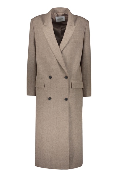 Wool Blend Double-breasted Coat