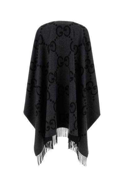 Embroidered Cashmere Reversible Cape