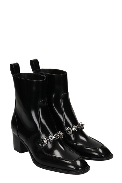 Mayerswing High Heels Ankle Boots In Black Leather