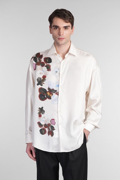 Valentino Shirt In Beige Silk