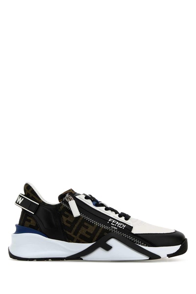 'Fendi Flow' Multicolor Low-Top Sneaker with Logo Detail in Leather Man