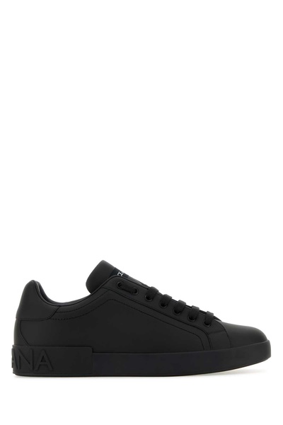 Black leather Portofino sneakers