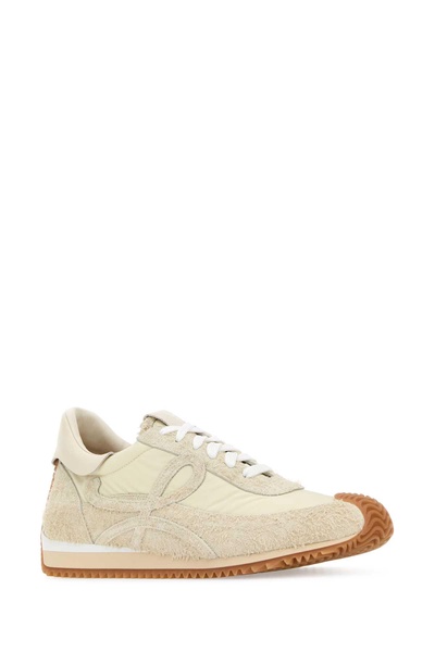 Flow Runner Leather-Trimmed Brushed-Suede and Nylon Sneakers