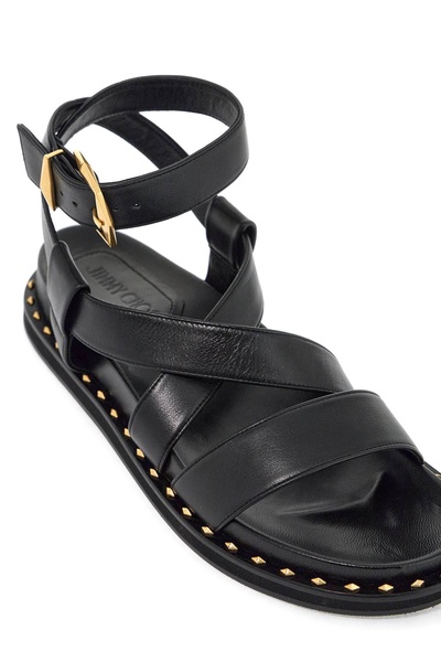 JIMMY CHOO Stylish and Comfortable Leather Flat Sandals for Women