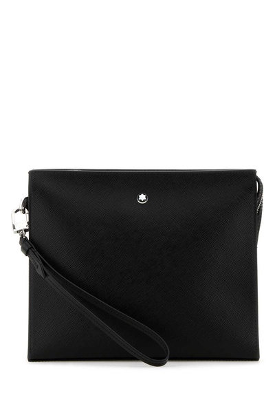 Black Leather Sartorial Clutch