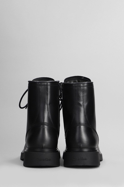 Combat Boots In Black Leather